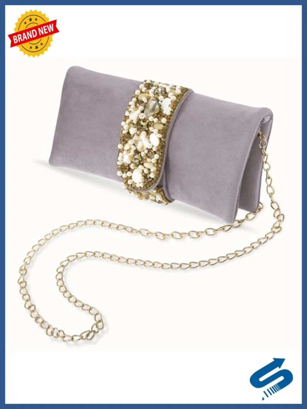Handmade Bridal Clutch Velvet Evening Bag Floral Embellished
